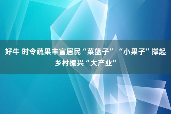 好牛 时令蔬果丰富居民“菜篮子” “小果子”撑起乡村振兴“大产业”