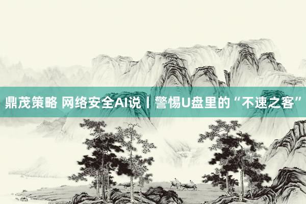 鼎茂策略 网络安全AI说丨警惕U盘里的“不速之客”